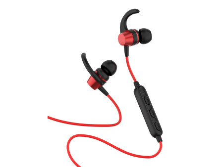 YISON earphones E14 με μαγνήτη, Bluetooth, 10mm, 65mAh, κόκκινα