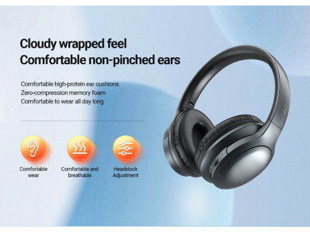 CELEBRAT headphones A33, ασύρματα & ενσύρματα, ANC, 40mm, 300mAh, μαύρα