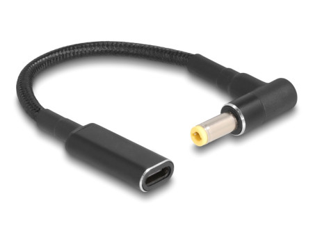 POWERTECH καλώδιο τροφοδοσίας CAB-UC068, USB-C σε 5.5x2.5mm, 15cm, μαύρο