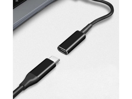 POWERTECH καλώδιο τροφοδοσίας CAB-UC068, USB-C σε 5.5x2.5mm, 15cm, μαύρο