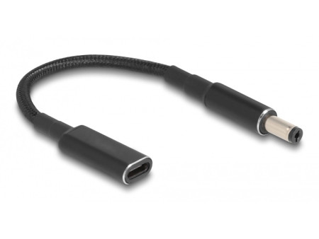 POWERTECH καλώδιο τροφοδοσίας CAB-UC069, USB-C σε 5.5x2.1mm, 15cm, μαύρο