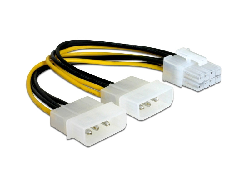 POWERTECH καλώδιο 2x molex 3pin σε 1x 8pin CAB-W041, 0.15m