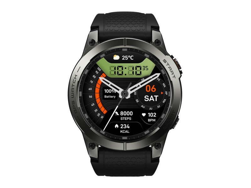 ZEBLAZE smartwatch Stratos 3 Pro, heart rate, 1.43" AMOLED, GPS, μαύρο