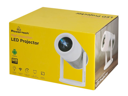 POWERTECH smart βιντεοπροβολέας PT-1305, 1080p, WiFi, Android, 170 ANSI lumens, λευκός