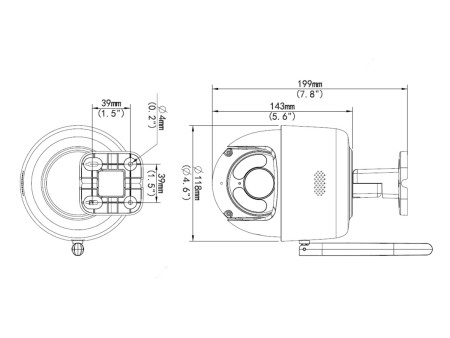 UNIARCH smart κάμερα UHO-P1A-M3F4D, 3MP, WiFi, PTZ, SD