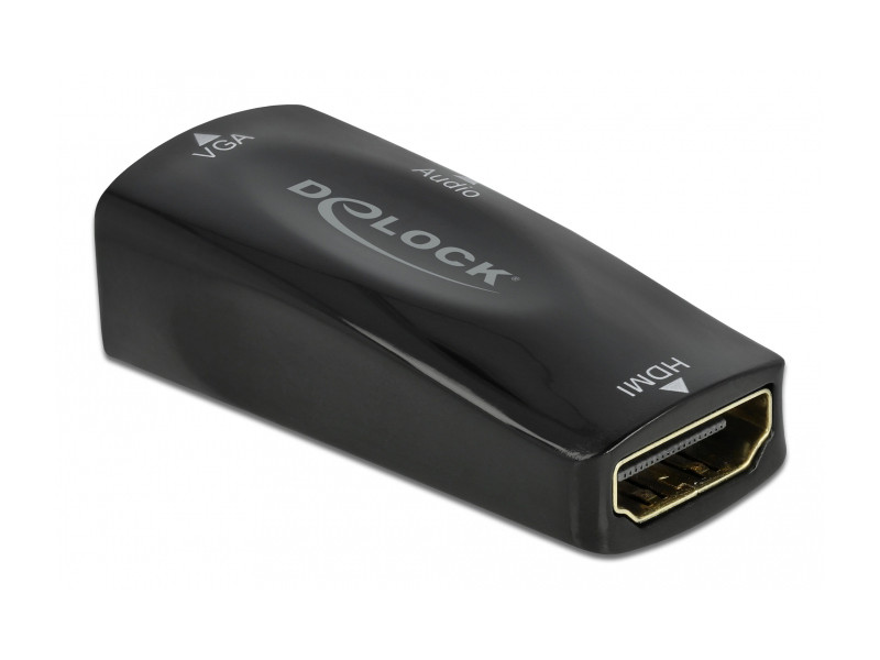 DELOCK αντάπτορας HDMI σε VGA 66560, με audio, 1080p/60Hz, μαύρος