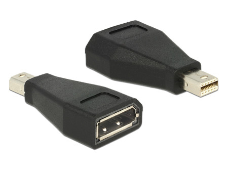 DELOCK αντάπτορας mini DisplayPort σε DisplayPort 65238, 4K/60Hz, μαύρος