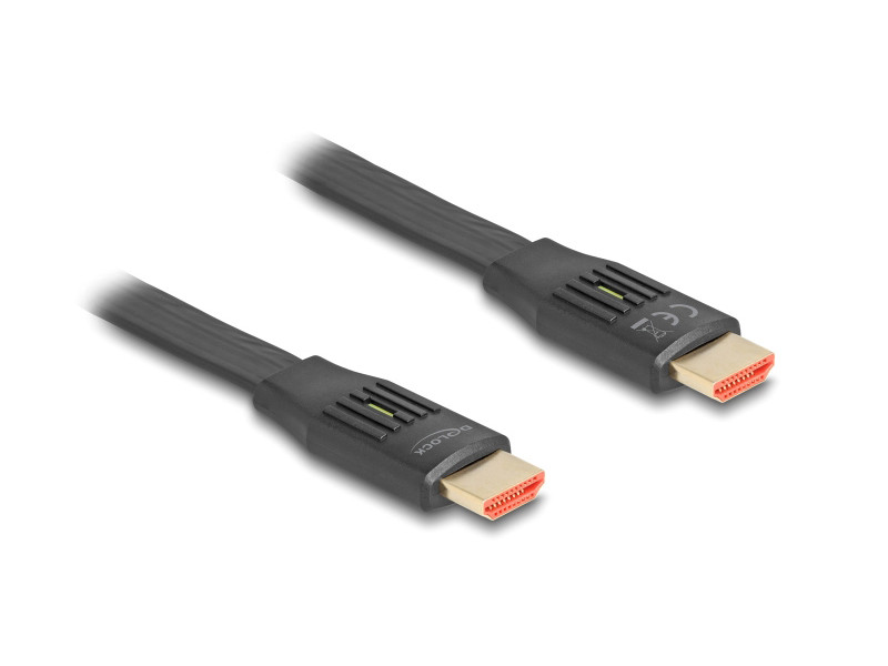 DELOCK καλώδιο HDMI 81002, flat, 8K/60Hz, 48 Gbps, eARC, HDR, 2m, μαύρο