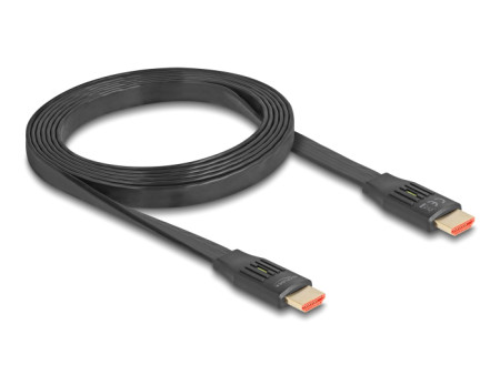 DELOCK καλώδιο HDMI 81002, flat, 8K/60Hz, 48 Gbps, eARC, HDR, 2m, μαύρο