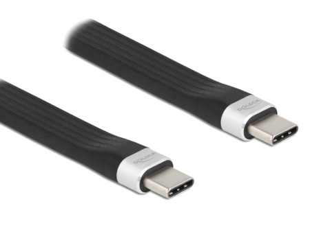 DELOCK καλώδιο USB 3.2 Gen 2 Type-C 85770, 10Gbps, 3A, FPC, flat, 13.5cm