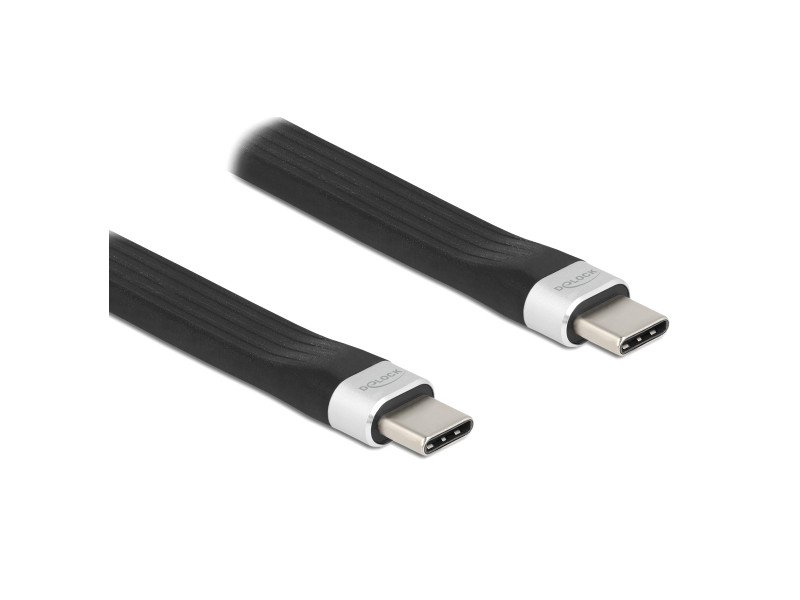 DELOCK καλώδιο USB 3.2 Gen 2 Type-C 85770, 10Gbps, 3A, FPC, flat, 13.5cm