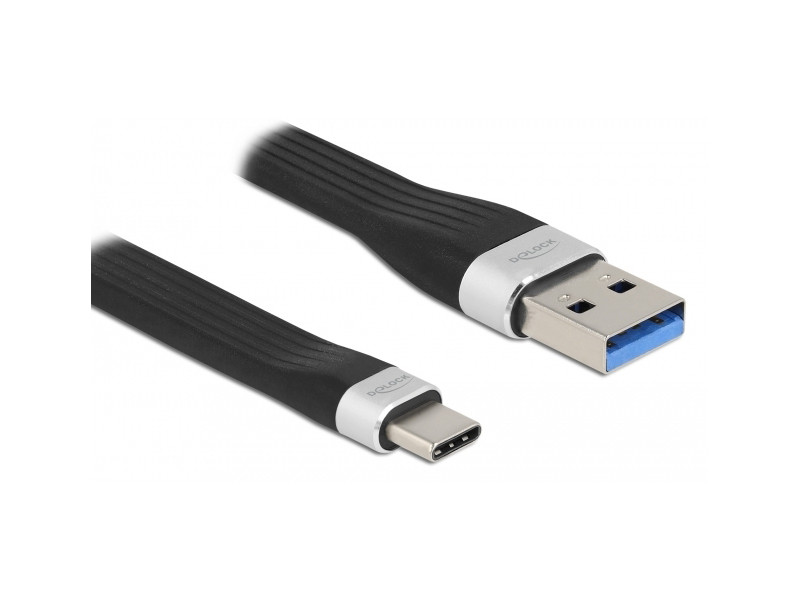 DELOCK καλώδιο USB 3.2 σε USB-C 85771, 15W, 5Gbps, FPC, 13.5cm, μαύρο