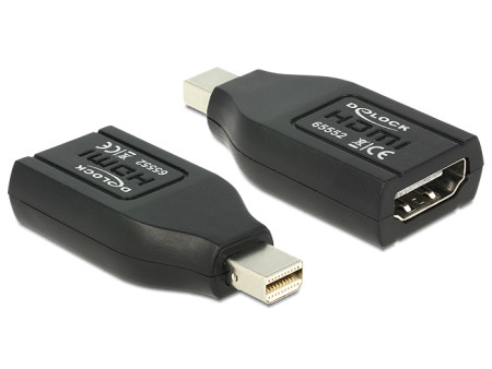 DELOCK αντάπτορας mini DisplayPort σε HDMI 65552, 1080p, μαύρος