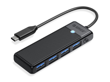 ORICO USB hub PAPW4A-C3, 4x θυρών, 5Gbps, USB-C σύνδεση, μαύρο