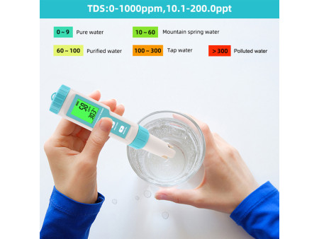 NOYAFA tester ποιότητας νερού C-600, TDS/EC/PH/SALT/S.G/ORP/0-60 °C