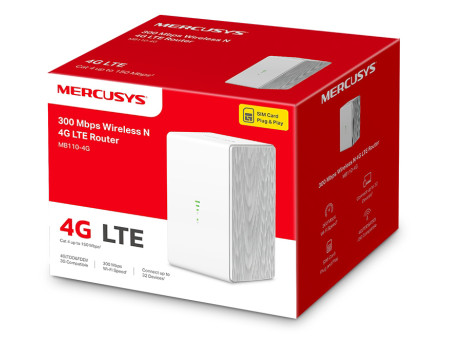 MERCUSYS Wireless N 4G LTE Router, 300 Mbps, Ver: 1.0