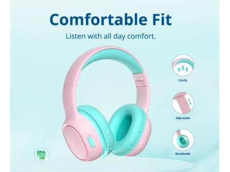 TRONSMART headphones για παιδιά KH02, ασύρματα & ενσύρματα, ροζ