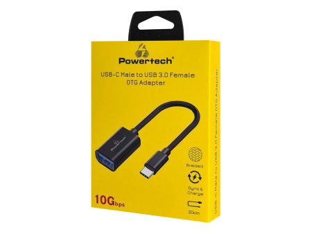 POWERTECH αντάπτορας USB-C σε USB 3.0 PTR-0146, 10 Gbps, γκρι