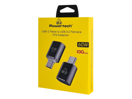 POWERTECH αντάπτορας USB-C σε USB 3.0 PTR-0148, 10 Gbps, 60W, γκρι