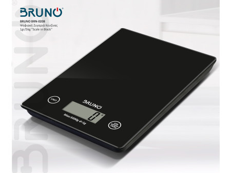 BRUNO BRN-0208 Ψηφιακή Ζυγαριά Κουζίνας 1gr/5kg "Scale in Black"