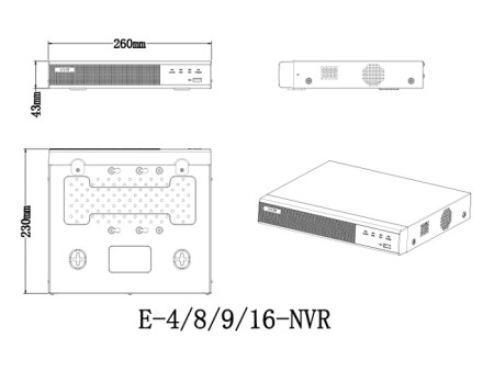 LONGSE NVR καταγραφικό NVR3009E1, 4K, H.265/H.264, 9 κανάλια