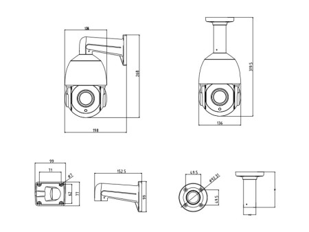 LONGSE IP κάμερα PT4A118XIGL500, 5.35-96.3mm, 5MP, PTZ, IP66, PoE