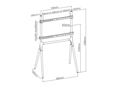 BRATECK βάση δαπέδου FS12-46F-01 για τηλεόραση 49-70", έως 40kg