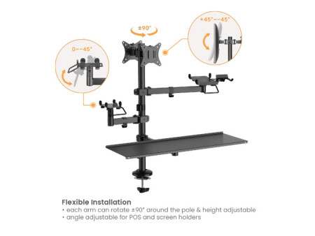 BRATECK βάση γραφείου PMM-02LD για 2x οθόνες 17"-32"/POS/πληκτρολόγιο