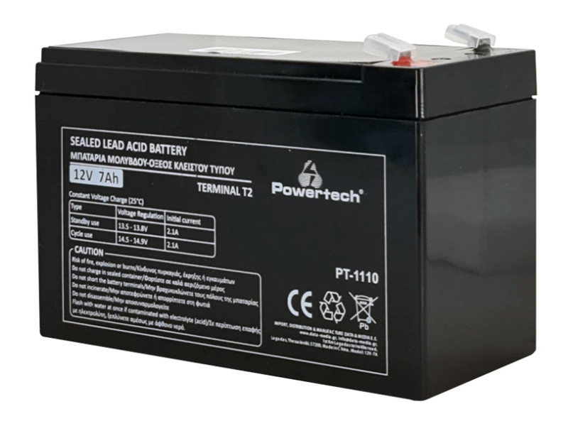 POWERTECH μπαταρία μολύβδου PT-1110, 12V 7Ah, T2