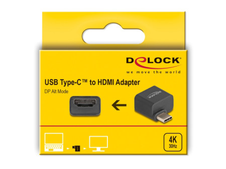 DELOCK αντάπτορας USB-C σε HDMI 64256, 4K/30Hz, μαύρος