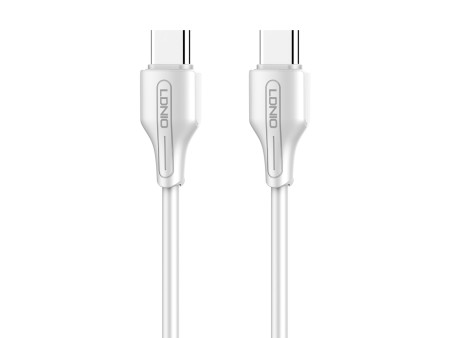 LDNIO καλώδιο USB-C σε USB-C LC121C, 65W PD, 1m, λευκό