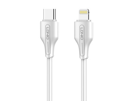 LDNIO καλώδιο Lightning σε USB-C LC121I, 30W PD, 1m, λευκό