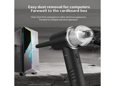 KINZIR 2 σε 1 σκουπάκι χειρός & air duster VC43, 70W, 6000mAh, μαύρο