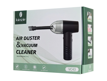 KINZIR 2 σε 1 σκουπάκι χειρός & air duster VC43, 70W, 6000mAh, μαύρο