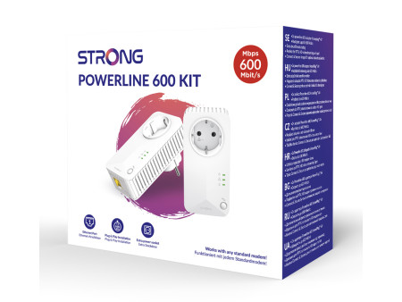 STRONG Powerline Kit POWERL600DUOEUV2, Passthrough, 600Mbps, 2τμχ