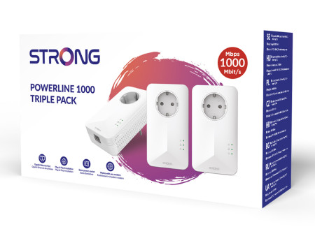 STRONG Powerline Kit POWERL1000TRIEUV2, Passthrough, 1000Mbps, 3τμχ