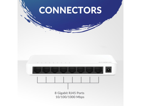 STRONG switch SW8000P, 8x Gigabit θύρες, 1000Mbps