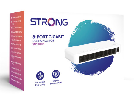 STRONG switch SW8000P, 8x Gigabit θύρες, 1000Mbps