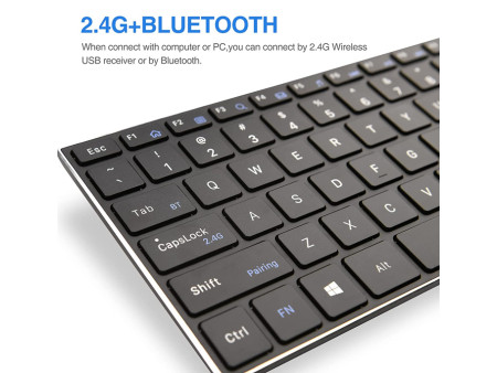 RIITEK ασύρματο πληκτρολόγιο RT721 με touchpad, Bluetooth & 2.4GHz