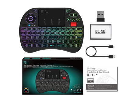 RIITEK ασύρματο πληκτρολόγιο Mini X8 με touchpad, RGB backlit, 2.4GHz