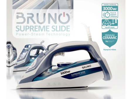 BRUNO σίδερο ατμού Supreme Slide BRN-0146 με κεραμική πλάκα, 3000W