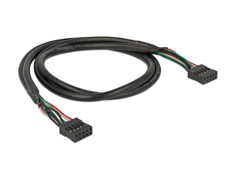 DELOCK καλώδιο USB 2.0 10-pin 2.54mm 82437, 480 Mbps, 50cm