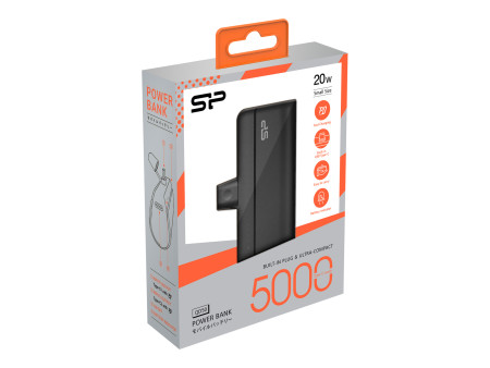 SILICON POWER power bank QD50, USB-C, 5000mAh, 20W PD, μαύρο