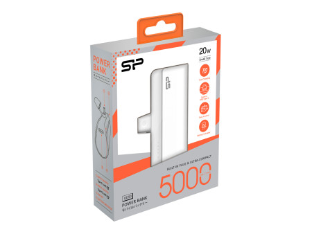 SILICON POWER power bank QD50, USB-C, 5000mAh, 20W PD, λευκό