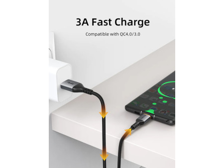 CABLETIME καλώδιο USB-C σε USB CT-AMCMG1, 15W, 5Gbps, 0.5m, μαύρο