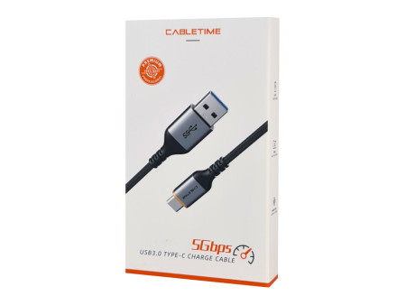 CABLETIME καλώδιο USB-C σε USB CT-AMCMG1, 15W, 5Gbps, 0.5m, μαύρο