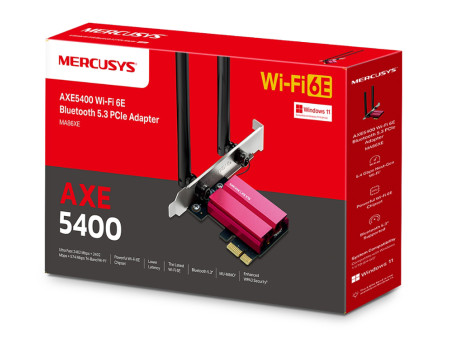 MERCUSYS κάρτα δικτύου MA86XE, AXE5400, Wi-Fi 6E, Bluetooth, PCIe, V.2.0