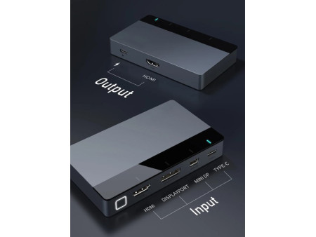 CABLETIME multi-port switch CT-PS41-GB1 σε HDMI, 4 σε 1, 4K/60Hz, γκρι