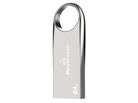 POWERTECH USB Flash Drive PT-1122, 64GB, USB 2.0, ασημί