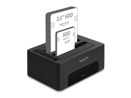 DELOCK docking station 64187, clone/erase function, 2x SSD/HDD, 5Gb/s